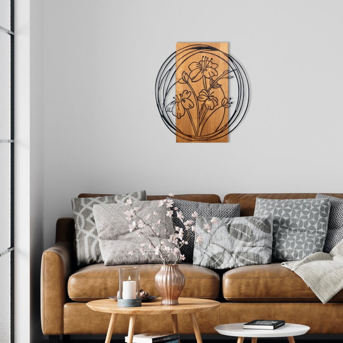 Wallity Orchid Accesorio Decorativo de Pared Negro y Nogal Wallity Orchid Accesorio Decorativo de Pared Negro y Nogal